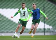 9 October 2018; Jeff Hendrick and Aiden O'Brien, right, during a Republic of Ireland training session at the Aviva Stadium in Dublin. Photo by Stephen McCarthy/Sportsfile