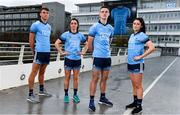 11 October 2018; Dublin stars, from left, Chris Crummey, Eve O'Brien, Brian Fenton, and Olwen Carey were on hand today to help Dublin GAA and sponsors AIG Insurance to officially launch the new Dublin jersey at AIG’s head office in Dublin. Photo by Sam Barnes/Sportsfile