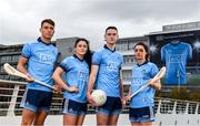 11 October 2018; Dublin stars, from left, Chris Crummey, Olwen Carey, Brian Fenton and Eve O'Brien, were on hand today to help Dublin GAA and sponsors AIG Insurance to officially launch the new Dublin jersey at AIG’s head office in Dublin. Photo by Sam Barnes/Sportsfile