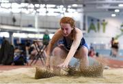 13 October 2018; Molly Curran of St Ciaran's College, Ballygawley, Co. Tyrone, competing in the Junior Girls Long Jump event during the Irish Life Health All-Ireland Schools Combined Events at AIT in Athlone, Co Westmeath. Photo by Sam Barnes/Sportsfile