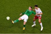 13 October 2018; Aiden O'Brien of Republic of Ireland in action against Andreas Christensen of Denmark during the UEFA Nations League B group four match between Republic of Ireland and Denmark at the Aviva Stadium in Dublin. Photo by Sam Barnes/Sportsfile