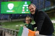 13 October 2018; Seamus McKeown and his son Finn aged seven, from Armagh, prior to the UEFA Nations League B group four match between Republic of Ireland and Denmark at the Aviva Stadium in Dublin. Photo by Harry Murphy/Sportsfile