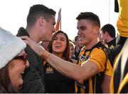 14 October 2018; Donal Lenihan, right, of St Peter's Dunboyne celebrates with his brother, and Republic of Ireland international Darragh Lenihan and family after the Meath County Senior Club Football Championship Final match between St Peter's Dunboyne and Summerhill at Páirc Tailteann in Navan, Meath. Photo by Brendan Moran/Sportsfile