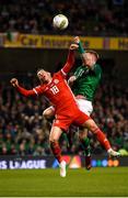 16 October 2018; Harry Wilson of Wales in action against James McClean of Republic of Ireland during the UEFA Nations League B group four match between Republic of Ireland and Wales at the Aviva Stadium in Dublin. Photo by Stephen McCarthy/Sportsfile