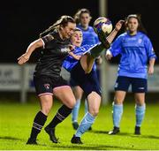 17 October 2018; Avril Brierley of UCD Waves in action against Orlaith Conlon of Wexford Youths during the Continental Tyres FAI Women's Cup Semi-Final match between Wexford Youths and UCD Waves at Ferrycarrig Park, in Wexford. Photo by Matt Browne/Sportsfile