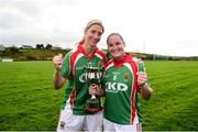 21 October 2018; Carnacon captain Michelle McGing, right and Cora Staunton celebrate following the Mayo County Senior Club Ladies Football Final match between Carnacon and Knockmore at Kilmeena GAA Club in Mayo. Photo by David Fitzgerald/Sportsfile
