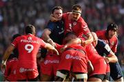 21 October 2018; James Ryan of Leinster, left, and Florian Verhaeghe of Toulouse in a maul during the Heineken Champions Cup Pool 1 Round 2 match between Toulouse and Leinster at Stade Ernest Wallon, in Toulouse, France. Photo by Brendan Moran/Sportsfile