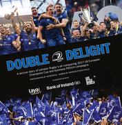 &quot;The sight of Isa on the podium lifting the trophy with his teammates was the perfect image - the symbol of what all of us at Leinster have been working so hard to achieve.&quot; Leinster Rugby Head Coach Leo Cullen reflects on his favourite image from a season like no other; an historic first ever Champions Cup and Guinness PRO14 double for the club. In Double Delight, the Sportsfile team of photographers, in conjunction with Marcus Ó Buachalla, retrace each game of a momentous 2017/18 season. This book is now available with all profits going to the two Leinster Rugby charity partners, MS Ireland and the Down Syndrome Centre.
