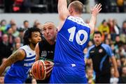 10 November 2018; Kieran Donaghy of Garvey's Tralee Warriors in action against Conor Johnston, 10, and Mike Daid of Belfast Star during the Basketball Ireland Men's Superleague match between Garvey's Tralee Warriors and Belfast Star at Tralee Sports Complex in Tralee, Co Kerry. Photo by Piaras Ó Mídheach/Sportsfile