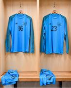 11 November 2018; The jerseys of Jimmy Corcoran, left, and Harry Halwax of Republic of Ireland prior to the U17 International Friendly match between Republic of Ireland and Czech Republic at Tallaght Stadium in Tallaght, Dublin. Photo by Seb Daly/Sportsfile