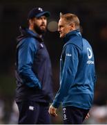 10 November 2018; Ireland defence coach Andy Farrell, left, and head coach Joe Schmidt ahead of the Guinness Series International match between Ireland and Argentina at the Aviva Stadium in Dublin. Photo by Ramsey Cardy/Sportsfile