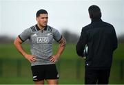 13 November 2018; Cody Taylor, left, and Beauden Barrett during a New Zealand Rugby squad training session at Abbotstown in Dublin. Photo by David Fitzgerald/Sportsfile