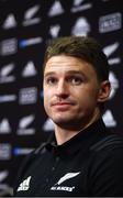 13 November 2018; Beauden Barrett speaking during a New Zealand Rugby press conference at Abbotstown in Dublin. Photo by David Fitzgerald/Sportsfile