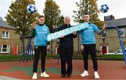 22 November 2018; To celebrate Dublin’s hosting of the UEFA EURO 2020 Qualifying Draw on December 2, 2018, the Football Association of Ireland and Dublin City Council have launched the Street Legends Community Football events. The Street Legends Community Football Events will take place on Wednesday, November 28 and Thursday, November 29 from 5pm to 8pm, and on Saturday, December 1 from 3pm to 6pm. The events will kick off on Little Britain Street on the Wednesday, followed by Mountjoy Square South on the Thursday, and then on Commons Street on the Saturday afternoon. Each event is free to attend and open to all ages and abilities. Participants will be able to test their skills against a wide range of football challenges. Irish and international football legends will also be in attendance to see what Dublin’s Street Legends have on offer. In attendance are Republic of Ireland WNT international Jessica Ziu, former Ireland MNT player and manager John Giles and Ireland Under-19 international Aaron Bolger during Street Football Legends Launch at Ormond Square, in Dublin. Photo by Sam Barnes/Sportsfile