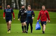 27 November 2018; Players, from left, Ciaran Parker, Kevin O’Byrne, Chris Cloete, and forwards coach Jerry Flannery arrive for Munster Rugby squad training at the University of Limerick in Limerick. Photo by Diarmuid Greene/Sportsfile