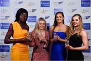 29 November 2018; Team of the Year Award winners, from left, Rhasidat Adeleke, Molly Scott, Ciara Neville and Lauren Roy of the Women's 4x100m Relay Team during the Irish Life Health National Athletics Awards 2018 at the Crowne Plaza Hotel in Blanchardstown, Dublin. Photo by Sam Barnes/Sportsfile