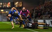 1 December 2018; Dave Kearney of Leinster is tackled by Jared Rosser of Dragons during the Guinness PRO14 Round 10 match between Dragons and Leinster at Rodney Parade in Newport, Wales. Photo by Ramsey Cardy/Sportsfile