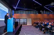 8 December 2018; Chairperson of the National Club Committee of the GAA Mick Rock speaking during the National GAA Club Forum at Croke Park in Dublin. Photo by Brendan Moran/Sportsfile