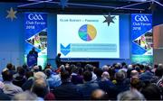 8 December 2018; Chairperson of the National Club Committee of the GAA Mick Rock speaking during the National GAA Club Forum at Croke Park in Dublin. Photo by Brendan Moran/Sportsfile