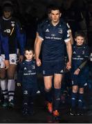 15 December 2018; Leinster captain Jonathan Sexton with 5 year old Conor Ó Buachalla, from Kilmacud, Dublin, and 9 year old Simon Quinn, from Blackrock, Dublin, ahead of the European Rugby Champions Cup Pool 1 Round 4 match between Leinster and Bath at the Aviva Stadium in Dublin. Photo by Ramsey Cardy/Sportsfile