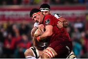 21 December 2018; Jean Kleyn of Munster is tackled by Marcell Coetzee of Ulster during the Guinness PRO14 Round 11 match between Ulster and Munster at the Kingspan Stadium in Belfast. Photo by Ramsey Cardy/Sportsfile