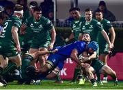 22 December 2018; Mick Kearney of Leinster scores their side's second try despite the tackle from Ultan Dillane and Caolin Blade of Connacht during the Guinness PRO14 Round 11 match between Leinster and Connacht at the RDS Arena in Dublin. Photo by Matt Browne/Sportsfile