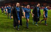 29 December 2018; Leinster players including Cian Healy, Ed Byrne, Rhys Ruddock, and Noel Reid after the Guinness PRO14 Round 12 match between Munster and Leinster at Thomond Park in Limerick. Photo by Diarmuid Greene/Sportsfile
