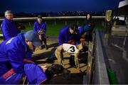 3 January 2019; Greyhounds are loaded into the traps prior to the opening race, Welcome to Kilcohan Park 525, at Kilcohan Park in Waterford. The meeting was the first early morning meeting to be held at the Waterford greyhound track. Photo by Stephen McCarthy/Sportsfile