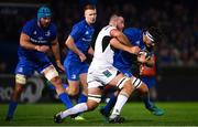 5 January 2019; Max Deegan of Leinster is tackled by Alan O'Connor of Ulster during the Guinness PRO14 Round 13 match between Leinster and Ulster at the RDS Arena in Dublin. Photo by Ramsey Cardy/Sportsfile