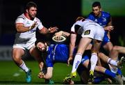 5 January 2019; Barry Daly of Leinster is tackled by Wiehahn Herbst, left, and Peter Nelson of Ulster during the Guinness PRO14 Round 13 match between Leinster and Ulster at the RDS Arena in Dublin. Photo by Ramsey Cardy/Sportsfile