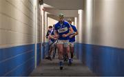 6 January 2019; Paddy Purcell of Laois leads his side out of the Bord na Mona Walsh Cup Round 3 match between Laois and Dublin at O'Moore Park in Portlaoise, Laois. Photo by Brendan Moran/Sportsfile