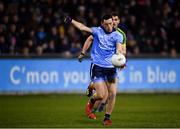 12 January 2019; Ryan Basquel of Dublin kicks a point during the Bord na Mona O'Byrne Cup semi-final match between Dublin and Meath at Parnell Park in Dublin. Photo by Sam Barnes/Sportsfile