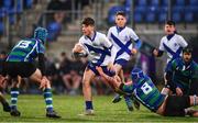 21 January 2019; Wilhelm De Klerk of St Andrew's College is tackled by Ewan Stephens of Gorey Community School during the Bank of Ireland Fr. Godfrey Cup 2nd Round match between St Andrews College and Gorey Community School at Energia Park in Dublin. Photo by Sam Barnes/Sportsfile