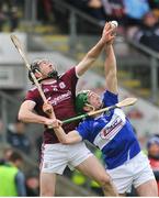 27 January 2019; Padraic Mannion of Galway in action against Paddy Purcell of Laois during the Allianz Hurling League Division 1B Round 1 match between Galway and Laois at Pearse Stadium in Galway. Photo by Ray Ryan/Sportsfile