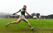27 January 2019; Sean O'Shea of Kerry kicks a point from a sideline late in the Allianz Football League Division 1 Round 1 match between Kerry and Tyrone at Fitzgerald Stadium in Killarney, Kerry. Photo by Stephen McCarthy/Sportsfile