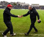 27 January 2019; Kerry manager Peter Keane welcomes Tyrone manager Mickey Harte to Killarney prior to the Allianz Football League Division 1 Round 1 match between Kerry and Tyrone at Fitzgerald Stadium in Killarney, Kerry. Photo by Stephen McCarthy/Sportsfile