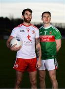 28 January 2019; Ronan MacNamee of Tyrone and Patrick Durcan of Mayo in attendance at the Allianz Football League Media Event at Healy Park in Omagh, Co. Tyrone. Photo by Piaras Ó Mídheach/Sportsfile