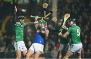 2 February 2019; Noel McGrath of Tipperary in action against Conor Boylan, Sean Finn and Diarmaid Byrnes of Limerick during the Allianz Hurling League Division 1A Round 2 match between Limerick and Tipperary at the Gaelic Grounds in Limerick. Photo by Diarmuid Greene/Sportsfile