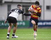 5 February 2019; James Nicholson of Temple Carrig School in action against Harry Farrell of Newbridge College during the Bank of Ireland Leinster Schools Junior Cup Round 1 match between Newbridge College and Temple Carrig School at Energia Park in Dublin. Photo by Harry Murphy/Sportsfile