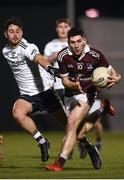 6 February 2019; Nathan Mullen of NUI Galway in action against Ryan McHugh of Ulster University during the Electric Ireland Sigerson Cup Quarter Final match between National University of Ireland, Galway, and Ulster University at the GAA Centre of Excellence in Abbotstown, Dublin. Photo by Harry Murphy/Sportsfile