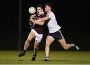 6 February 2019; Cein Darcy of NUI Galway in action against Brian Kennedy of Ulster University during the Electric Ireland Sigerson Cup Quarter Final match between National University of Ireland, Galway, and Ulster University at the GAA Centre of Excellence in Abbotstown, Dublin. Photo by Harry Murphy/Sportsfile