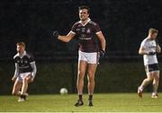 6 February 2019; John Maher of NUI Galway celebrates a missed Ulster University free during the Electric Ireland Sigerson Cup Quarter Final match between National University of Ireland, Galway, and Ulster University at the GAA Centre of Excellence in Abbotstown, Dublin. Photo by Harry Murphy/Sportsfile