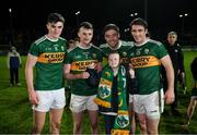 9 February 2019; Kerry players Sean O'Shea, Tom O'Sullivan, Adrian Spillane and Stephen O'Brien with Kerry supoporter, and Late Late Toy Show star, Michael O'Brien, aged 11, after the Allianz Football League Division 1 Round 3 match between Kerry and Dublin at Austin Stack Park in Tralee, Co. Kerry. Photo by Diarmuid Greene/Sportsfile