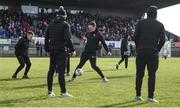 10 February 2019; Monaghan goalkeeper Rory Beggan plays soccer with team-mates on the pitch ahead of the Allianz Football League Division 1 Round 3 match between Monaghan and Galway at Inniskeen in Monaghan. Photo by Daire Brennan/Sportsfile