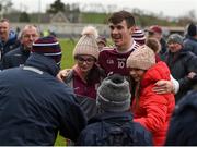 10 February 2019; Shane Walsh of Galway celebrates with supporters after the Allianz Football League Division 1 Round 3 match between Monaghan and Galway at Inniskeen in Monaghan. Photo by Daire Brennan/Sportsfile