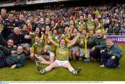 5 October 2003; The Donegal team celebrate victory over Kildare. Ladies TG4 All-Ireland Junior Football Championship Final, Kildare v Donegal, Croke Park, Dublin. Picture credit; Matt Browne / SPORTSFILE *EDI*