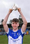 16 February 2019; Midleton CBS captain Dylan Hogan lifts the cup after the Harty Cup Final match between CBC Cork and Midleton CBS at Páirc Uí Rinn in Cork. Photo by Piaras Ó Mídheach/Sportsfile