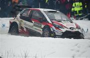 16 February 2019; Kris Meeke and Sebastian Marshall in their Toyota Yaris WRC during SS13 Hagfors 2 at the FIA World Rally Championship Sweden at Torsby in Sweden. Photo by Philip Fitzpatrick/Sportsfile