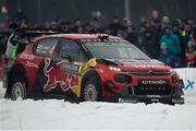 16 February 2019; Esapekka Lappi and Janne Ferm in their Citroën C3 WRC during SS13 Hagfors 2 at the FIA World Rally Championship Sweden at Torsby in Sweden. Photo by Philip Fitzpatrick/Sportsfile