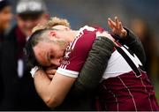 16 February 2019; Aidan McElligott of Mullinalaghta St Columba's is consoled by a supporter following his side's defeat during the AIB GAA Football All-Ireland Senior Club Championship Semi-Final match between Mullinalaghta St Columba’s and Dr Crokes at Semple Stadium in Thurles, Tipperary. Photo by Seb Daly/Sportsfile